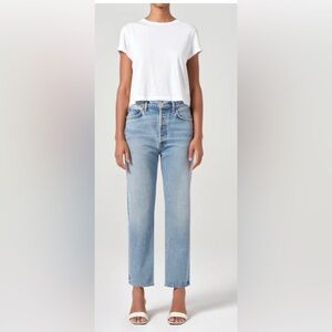 AGOLDE 90’s Pinch Waist High Rise Button Fly Jeans. Light-Medium Wash. Size 25.